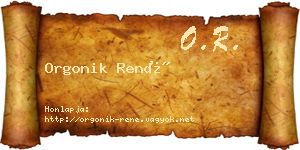 Orgonik René névjegykártya